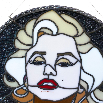 Stained Glass Marilyn Monroe Portrait Panel