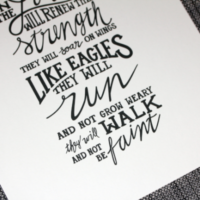 Isaiah 40:31 Hand Lettered Print
