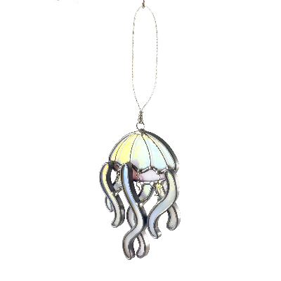 Stained Glass Jellyfish Ornament