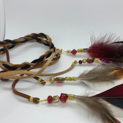 Leather Feather Headbands