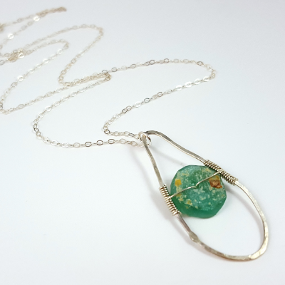 Sterling Silver And Roman Glass Pieces