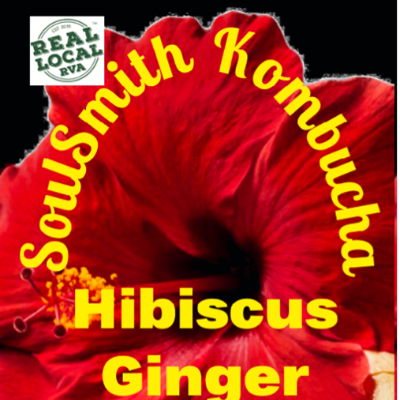 Soulsmith Hibiscus Ginger Kombucha 32 Oz.