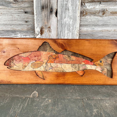 Mosaic Redfish Handmade From Recycled Skateboards