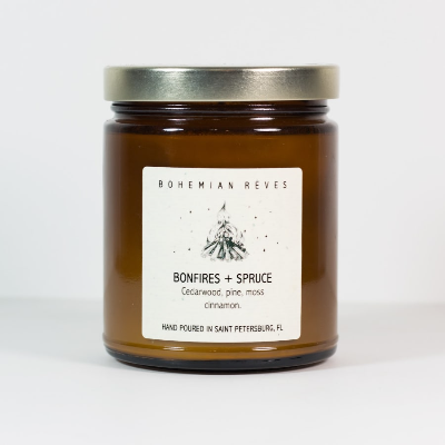 Bonfires + Spruce Candle