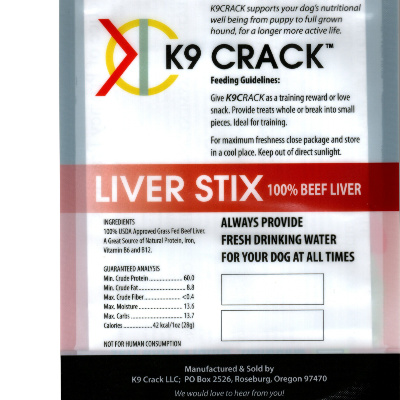 Liver Stix - 100% Oregon Grass Fed Beef Liver (2oz And 4oz Bags)