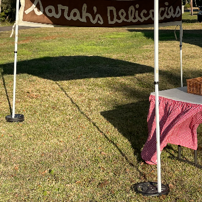 Tent, Banners And Weights