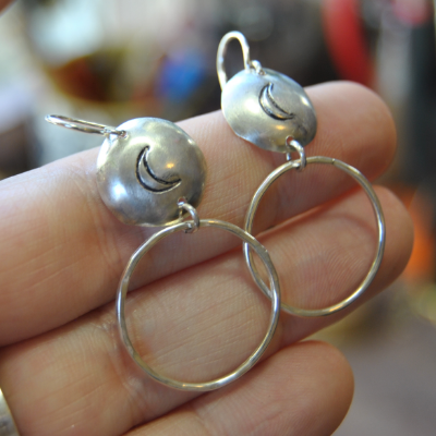 Crescent Moon Hoop Earrings