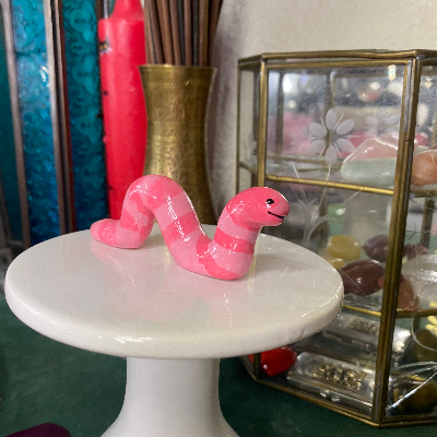 Pink Wormie Sculpture