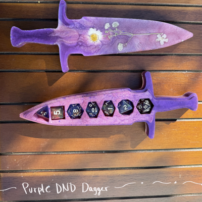 Handmade Resin Dnd Dice Holder Set