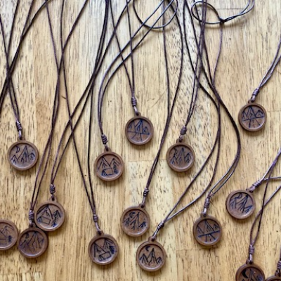 Mountain Woodburned Necklaces