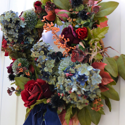 Indigo Harvest Fall Front Door Wreath