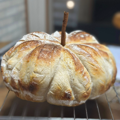 Pumpkin Shaped Sourdough Loaf