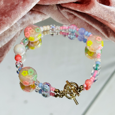 Chunky Flower Charm Bracelet