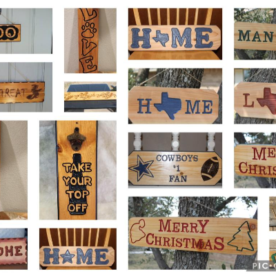 Wooden Signs, Planters, And Custom Pieces