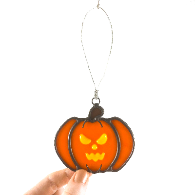 Stained Glass Jack-O-Lantern Ornament