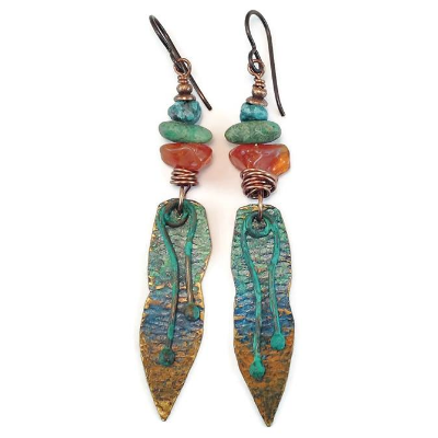 Custom Patina And Texture Earrings With Extras