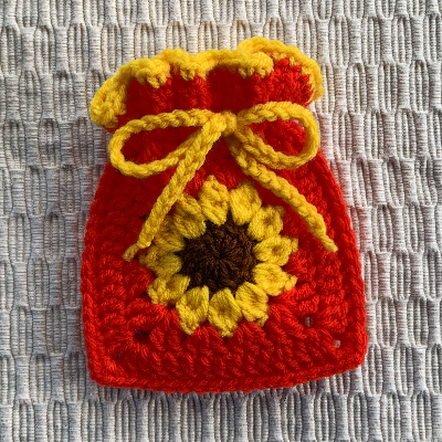 Sunflower Crochet Pouch