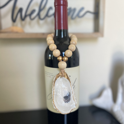 Oyster Shell Beaded Bottle Charm