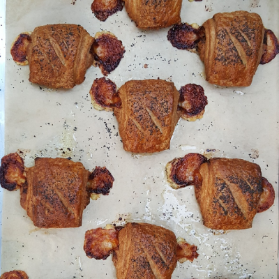 Sourdough Croissant With Gruyere & Caramelized Onions