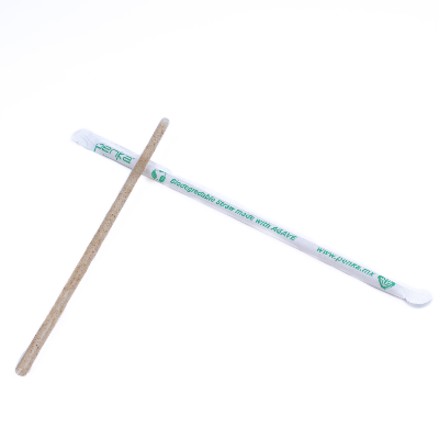 Agave Fiber Drinking Straws Individually Wrapped & Biodegradable - Single Straws