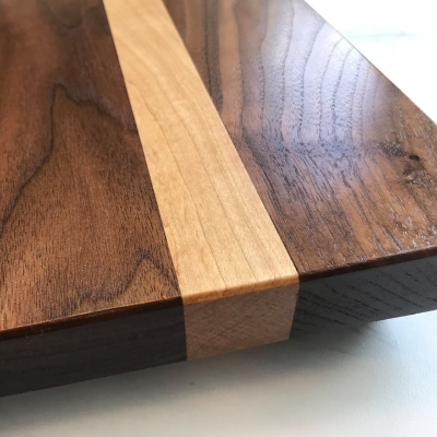 Walnut And Maple Beveled Cutting Board