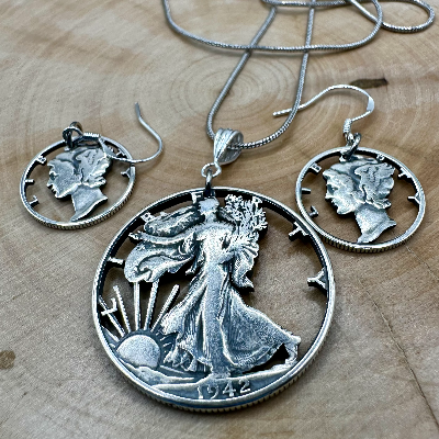 U.S. Lady Liberty Hand Cut Silver Coin Collection
