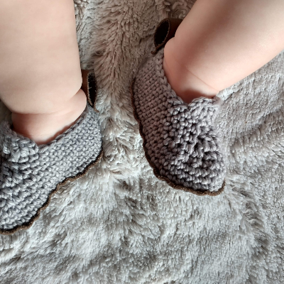 Crocheted Wool Baby Booties