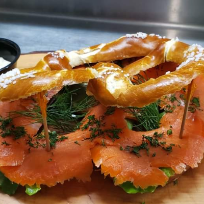 Pretzel Sandwich Smoked Salmon