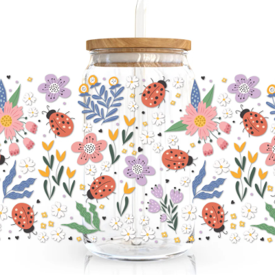 Spring Time Decorated Glass Cups (3 Designs)