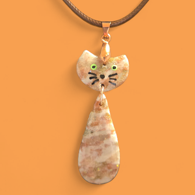 Polymer Clay Kitty Necklaces