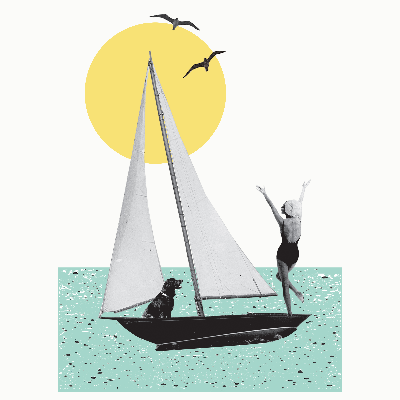 Art Print | Sailing Vintage Collage Art