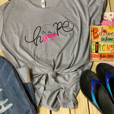Hope Cancer Tee With Bald Woman