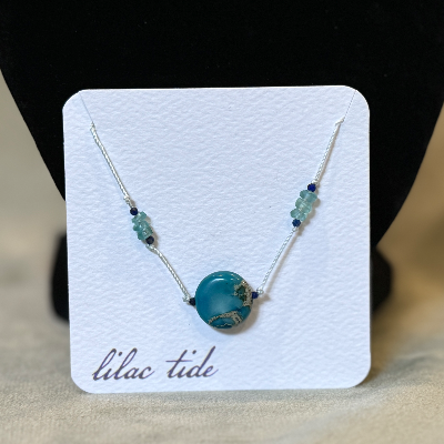 Ocean Blue Jasper, Apatite, And Lapis Necklace