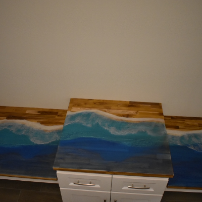 14' Epoxy Beach Scene Table Top