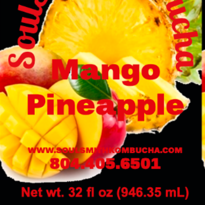 Soulsmith Mango Pineapple Kombucha 32 Oz.