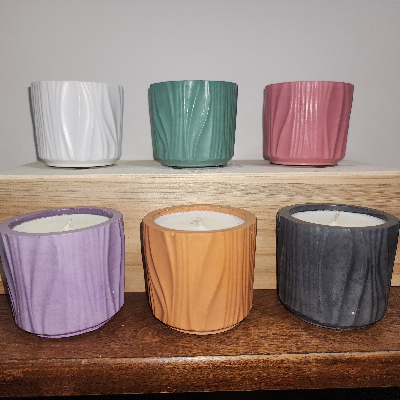 4 Oz 100% Soy Cement Candle Purple