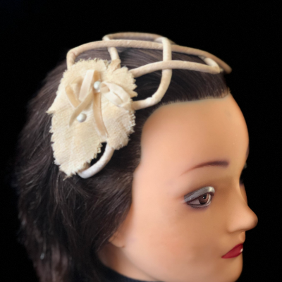 Ivory Bendable Headband With Pearls