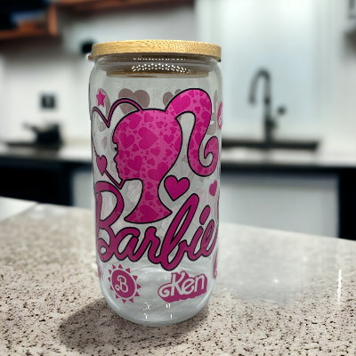 Glass Cup W/ Bamboo Lid And Glass Straw