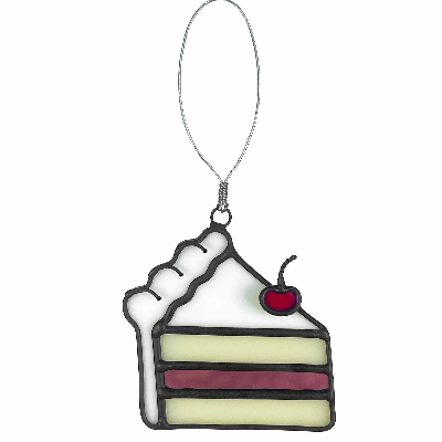 Stained Glass Cake Slice Ornament