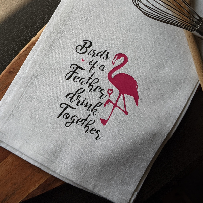 Birds Of A Feather Drink Together Tea Towel
