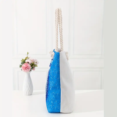 Large Capacity Ethnic Style Beach Bag With Evil Eye Graphic