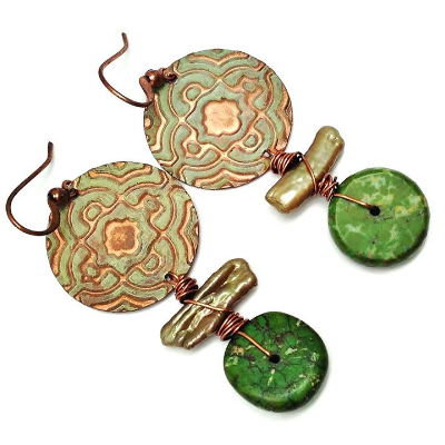 Custom Patina And Texture Earrings With Extras