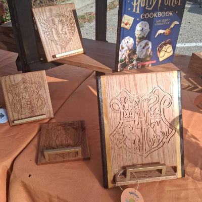 🌿 Handcrafted Hardwood Cookbook Holders