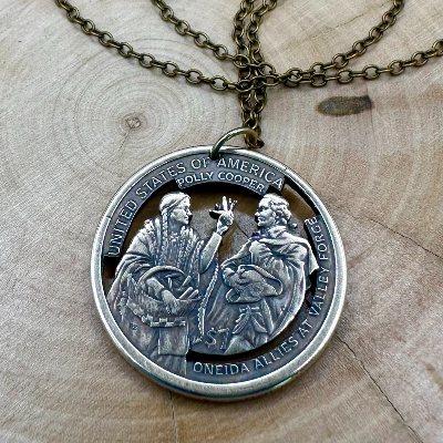 U.S. 2026 Oneida Allies One Dollar Hand Cut Coin Necklace