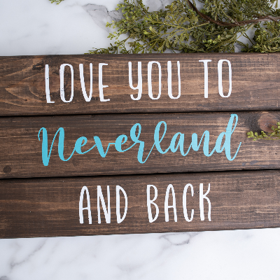 Love You To Neverland And Back Wooden Sign