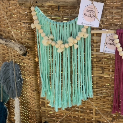Wall Hanging Sea Foam With Beads And Tassels