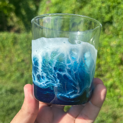 Ocean Resin Rocks Glass