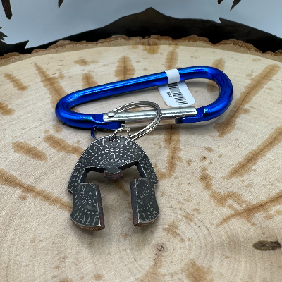 U.S. "Spartan Helm" Half Dollar Hand Cut Coin Keychain