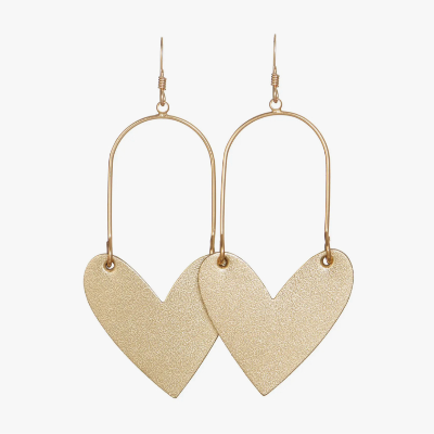 Nickle And Suede Sweetheart Earrings
