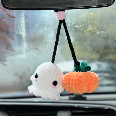 Ghost And Pumpkin Car Hanger